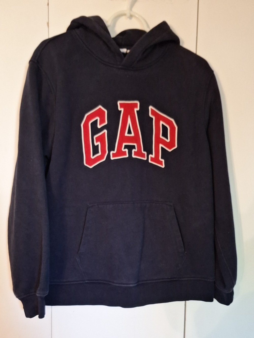 GAP Navy Pullover Hoodie with Red Lettering